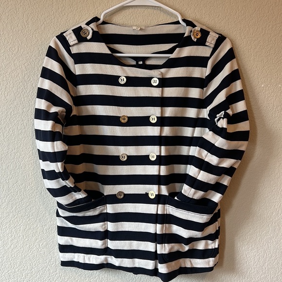 J. CREW Maritime Blazer Navy Stripe XS - Picture 6 of 12